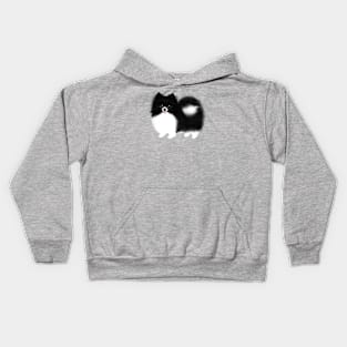 Black and White Pomeranian Kids Hoodie